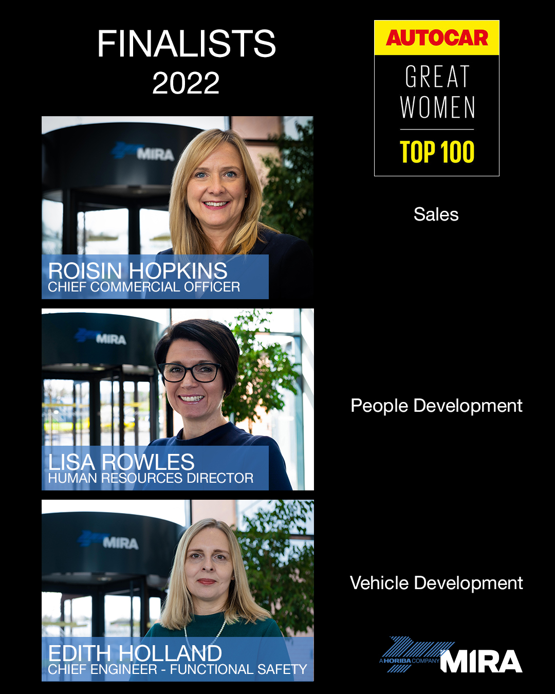 Autocar Great Women in the British Car Industry 2022 All 3 Finalists FACEBOOK INSTA